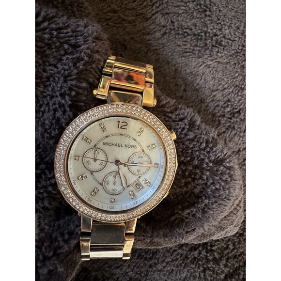 Michael Kors Original MK5354 Women's Parker Gold Crystal Stainless Steel Watch - Picture 2 of 8